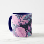 Mug Feuilles pastel sur Arrière - plan foncé (Devant gauche)