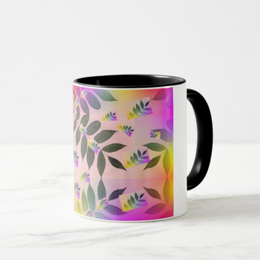 MUG FEUILLES RAINBOW (Devant droit)
