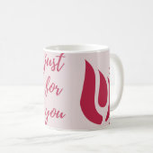 Mug Feuilles rouges et juste pour vous textos (Devant droit)