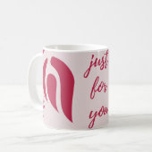Mug Feuilles rouges et juste pour vous textos (Devant gauche)