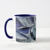 Mug Feuilles tombés en hiver en bleu et gris (Gauche)
