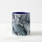 Mug Feuilles tombés en hiver en bleu et gris (Centre)