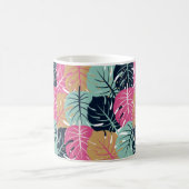 Mug Feuilles Tropical Palm en rose et bleu | (Centre)