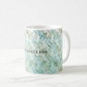 Mug Feuilles tropicales vert aqua or (Devant droit)