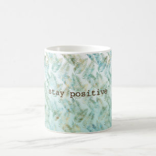 Mug Feuilles tropicales vert aqua or