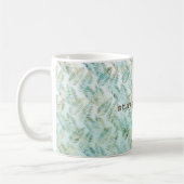 Mug Feuilles tropicales vert aqua or (Gauche)
