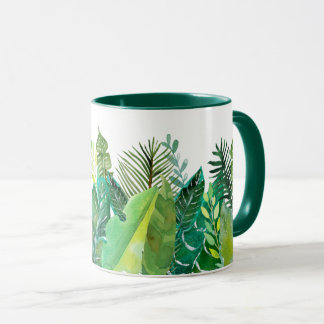 Mug Feuilles tropicales vertes