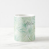 Mug Feuilles Tropicales Vertes Oiseau Blanc Aloha (Centre)