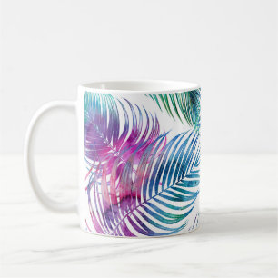 Mug Feuilles tropicaux de palmiers, aquarelle motifs f