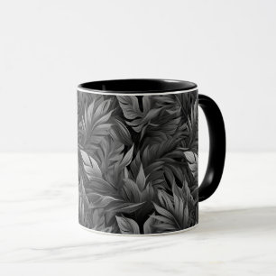 Mug Feuilles tropicaux en noir et blanc
