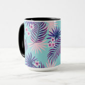 Mug Feuilles tropicaux et fleurs 2 (Devant gauche)