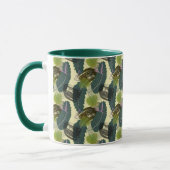 Mug Feuilles tropicaux et fleurs d'aquarelle. (Gauche)