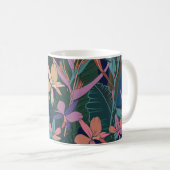 Mug Feuilles tropicaux, fleurs : vintages. (Devant droit)