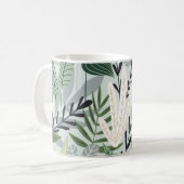 Mug Feuilles tropicaux : impression Vintage à main. (Devant gauche)