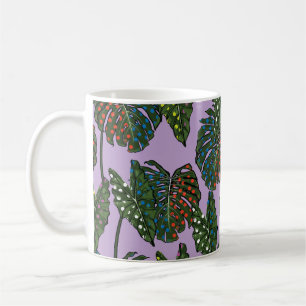 Mug Feuilles tropicaux motif continu sur pop coloré a