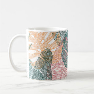 Mug Feuilles tropicaux : motif vintage à main.