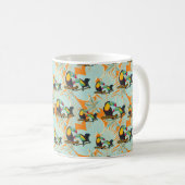 Mug Feuilles tropicaux toucan sans couture Motif (Devant droit)