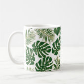 Mug Feuilles tropicaux vert et or et nom (Gauche)