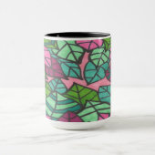 Mug Feuilles tropicaux verts et roses (Centre)