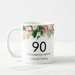 Mug Feuilles tropicaux Watercolor Personnalisé Annive