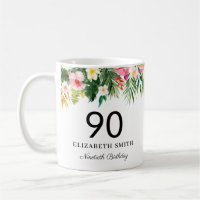 Feuilles tropicaux Watercolor Personnalisé Anniver