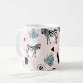 Mug Feuilles tropicaux Zebras Cravate-Dye Motif (Devant gauche)