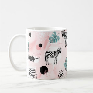 Mug Feuilles tropicaux Zebras Cravate-Dye Motif