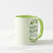 Mug Feuilles Vertes Botaniques Malentendants Surdité (Devant droit)