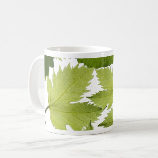 Mug Feuilles Vertes de Vigne de Raisin (Devant gauche)