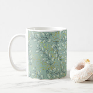 Mug Feuilles vertes et dorées