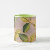 Mug Feuilles verts et jaunes sur Arrière - plan couche (Centre)