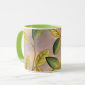 Mug Feuilles verts et jaunes sur Arrière - plan couche (Devant gauche)