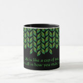 Mug Feuilles verts néon - art fractal, irlandais disan (Centre)