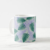 Mug Feuilles verts pourpre  rétro les années 70 Fleur  (Devant gauche)