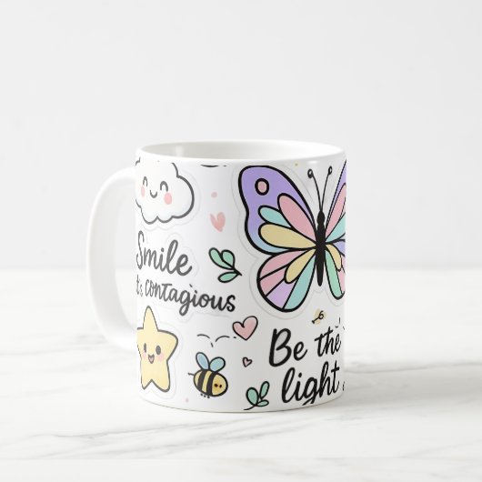 Mug Feuillet d'autocollants Kawaii-Boho (Devant gauche)