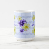 Mug Feutre de fleurs mauve et jaune doux Musique maman (Centre)