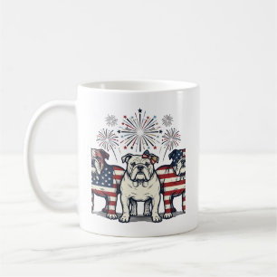 Mug Feux d'artifice de Bouledogue patriotique Gravure