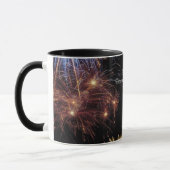 Mug Feux d'artifice de drapeau américain et statue de (Gauche)