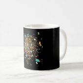 Mug Feux d'artifice dorés et célébration de confettis (Devant droit)