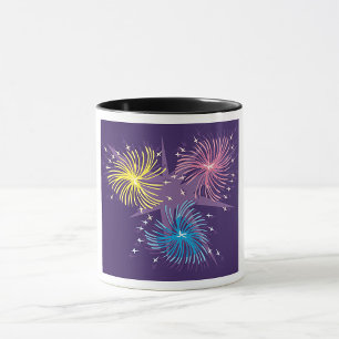Mug Feux d'artifice rétro colorés éclatent