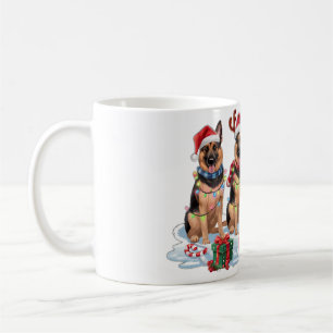 Mug Feux de Noël berger allemand - Design adorable