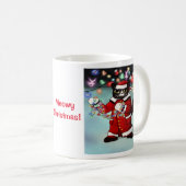 Mug Feux de Noël Cute Tuxedo Chat (Devant droit)