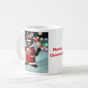 Mug Feux de Noël Cute Tuxedo Chat