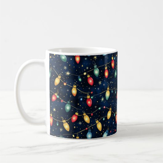 Mug Feux de Noël design avec brillance scintillante (Gauche)