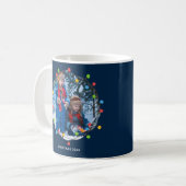 Mug Feux de Noël Enfants Photo Cute Blue Custom Cadeau (Devant gauche)