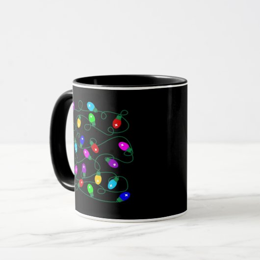Mug Feux de Noël - Faisons des lumières - Joyeux et Br (Devant gauche)