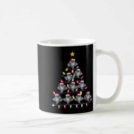 Mug Feux de Noël Hommes Femmes Père Noël Stingray Xma (Droite)