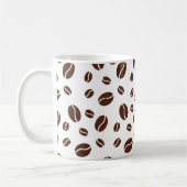 Mug Fèves de café mignonnes motif brun et blanc (Gauche)