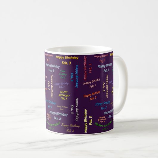 Mug Février 3 Anniversaire (Devant droit)