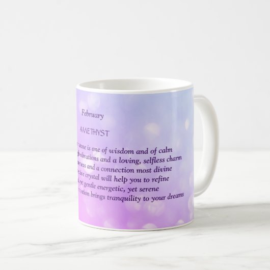 Mug Février Amethyst Birthstone (Devant droit)